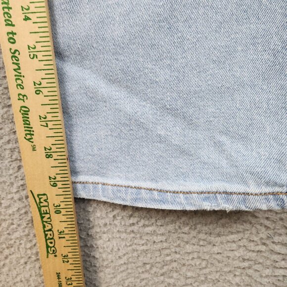 Ribcage Wide Leg Distressed Jeans Womens 24x30 Light Blue High Waist Rise - Picture 6 of 9